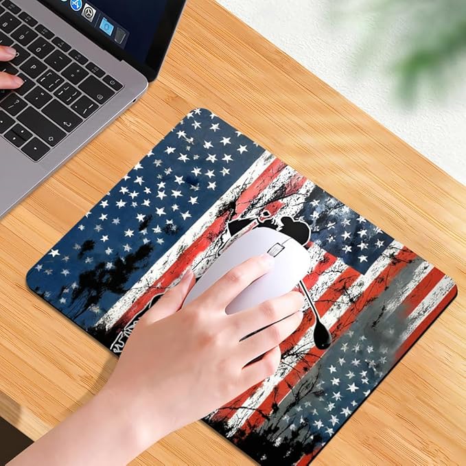 Golf Flag Square Mouse pad, Texture, Waterproof, Anti Slip Rubber Base, Computer Mouse pad, Laptop Mouse pad