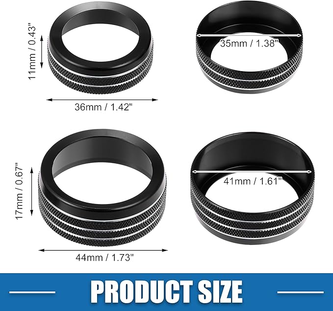 A ABSOPRO 3pcs Car Air Conditioner Knobs Decals AC Radio Switch Knob Cover for Dodge Durango 2017-2020 for Jeep Cherokee Grand Cherokee 17-21 Black