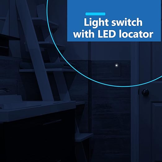 LIDER Minimalist Design Matte Finish Lighted Decorator Switch, Frameless Paddle Light Switch with Locator Light, Grounding Screw, 3-Way or Single Pole, 15A 120V, UL Listed, LS15-3W-I, Ivory