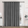 Macochico Extra Wide 100% Blackout Chenille Curtains 100" Wx102 L Thermal Curtains for Sliding Door Room Divider Living Room Bedroom Hotel Dark Grey Blackout Curtains Grommet with Tieback 1 Panel