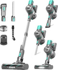 Yassol S10K Cordless Vacuum Cleaner, 55Kpa 60mins Lightweight Stick Vacuum with Powerful Suction for Home, Rechargeable, Self-Standing, Handheld Vacuum Cleaners for Hardwood Floors, Carpets, Pet Hair
