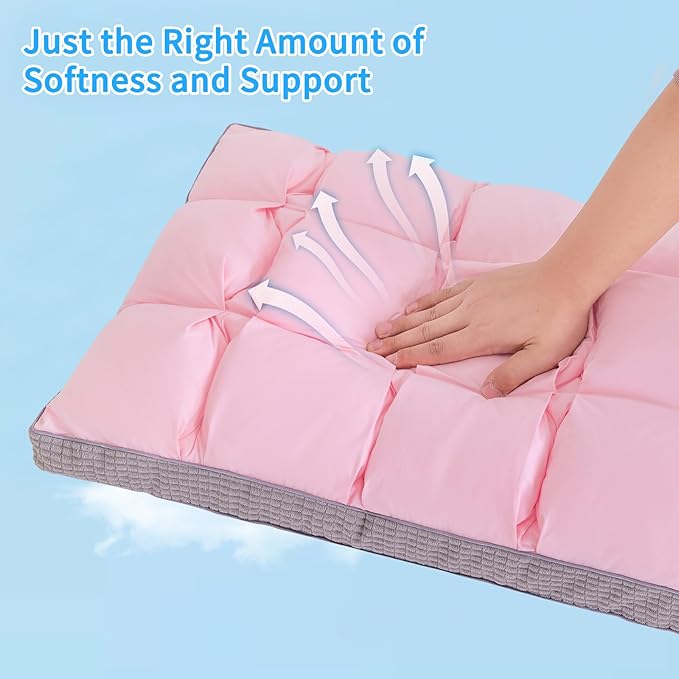 YOUR MOON Soft Pillow Standard for Sleeping, Super Soft Support Down Alternative Pillow, 100% Cotton Shell Luxury Comfy Fluffy Bed Pillows for Sleep(Pink)