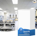 CycevSun 18-Pack 2x4 LED Flat Panel Light - Drop Ceiling, 40/50/60W Selectable, 6600LM, 4CCT 3000K/4000K/5000K/6000K Switchable, 0-10V Dimmable, 100-277V, ETL Listed