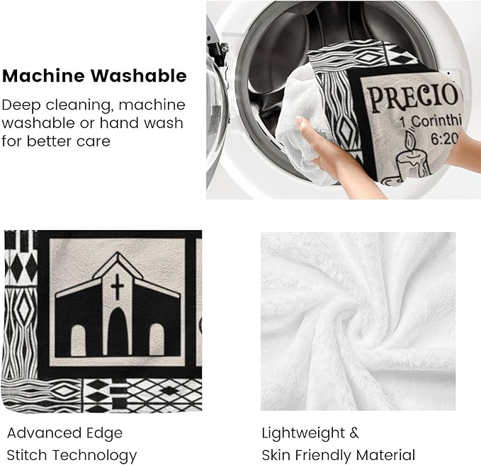 Bible Verse Christian Gift Blanket 50"x60", Inspirational Faith Throw for Believers, I Am a Child of God Blanket,Baptism Spiritual Gifts for Catholic Men Women