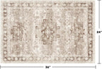 Boho Bathroom Rugs - Washable Non-Slip Soft Low Pile Area Rug for Entryway, Kitchen, and Indoor Spaces - Modern Farmhouse Design, Perfect for Boho Décor (2x3 Beige/Latte) - Image 2