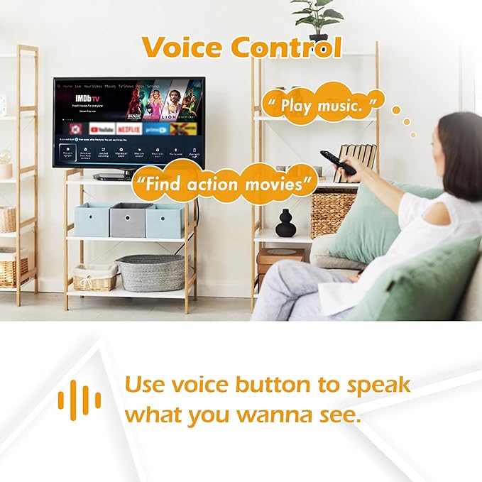 Replacement Voice Remote Control Fit for Fire Smart TV Stick(HD/4K Max/4K/Lite), TV Cube, Smart TV (3rd Gen, Pendant Design) for Samsung-TCL Smart TVs, Not for Roku