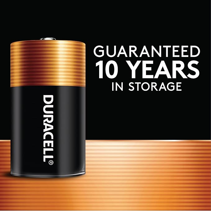 Duracell Coppertop C Batteries, 8 Count Pack, C Battery with Long-lasting Power, All-Purpose Alkaline C Battery for Household and Office Devices