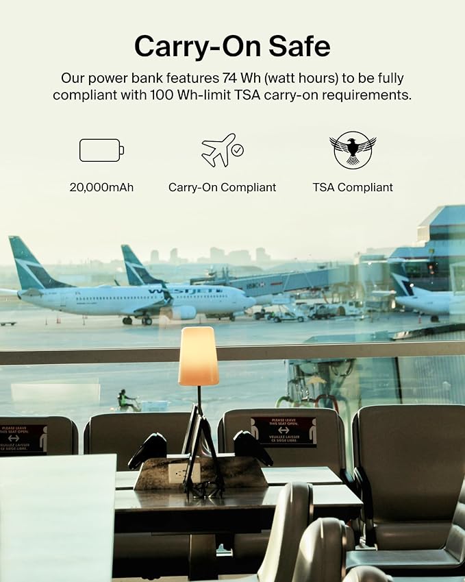 Belkin Portable Charger, USB-C Power Bank 20,000mAh w/ 2X USB-C Ports & 1x A Port, Digital Battery Display, 20W Charging - iPhone 17, Air, Pro, Samsung Galaxy S25, Pixel 10, iPad, & More - Blue