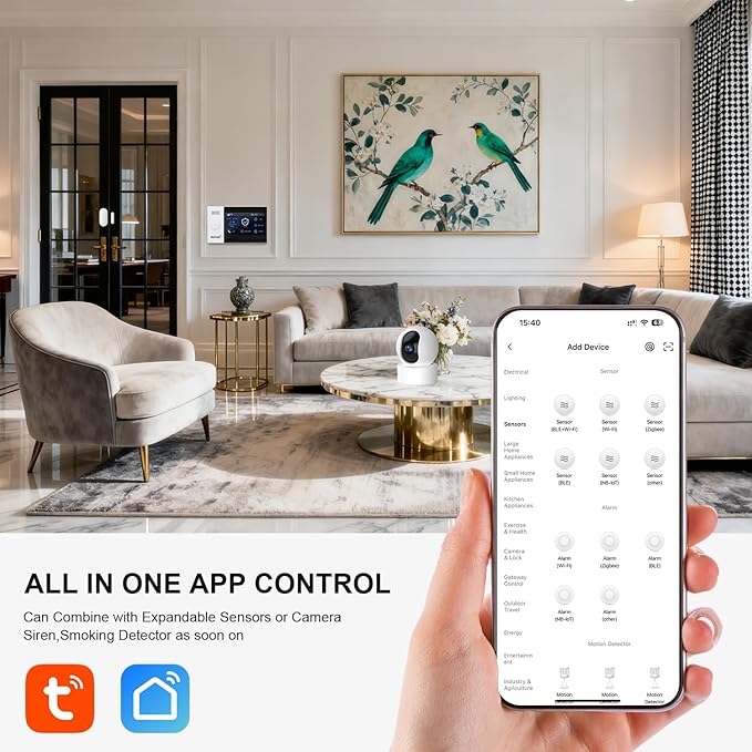 PGST Home Security Systems,Wireless Alarm System with 4G SMS/Tuya App Instant Alerts,Motion Detector,Door Alarm Sensors,Remote for Home,Villa,Apartment,No Monthly Fee (12 PCS)