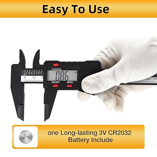 UNIPEC 6 inch Digital Caliper Micrometer,ABS Body for Accurate Measurements with LCD Screen, Auto-Off Feature, Inch and Millimeter Conversion
