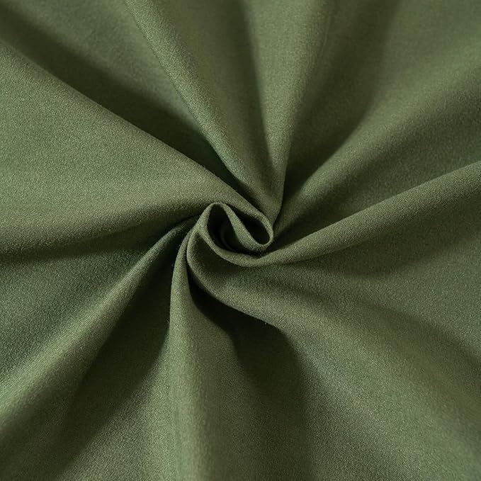 TSUTOMI Bed Skirt Queen Size Ruffled Bed Skirt with Split Corners, 14 Inch Drop Dust Ruffle Bed Skirts with Platform, Gathered Style, 100% Microfiber, Green