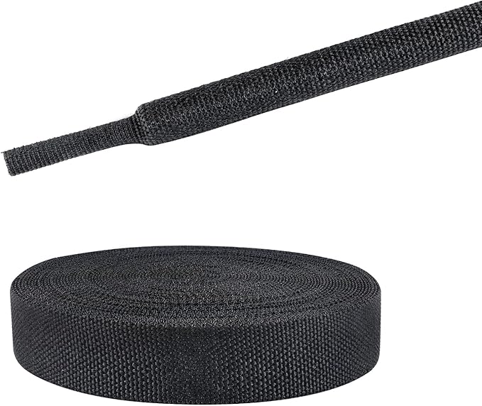 Sonoreboom 2 in 1 Heat Shrink Braided Sleeving Fabric Tubing-Ideal fit Irregular Shape Hose/Cable/Wire (32FT, 1/4"(6mm))