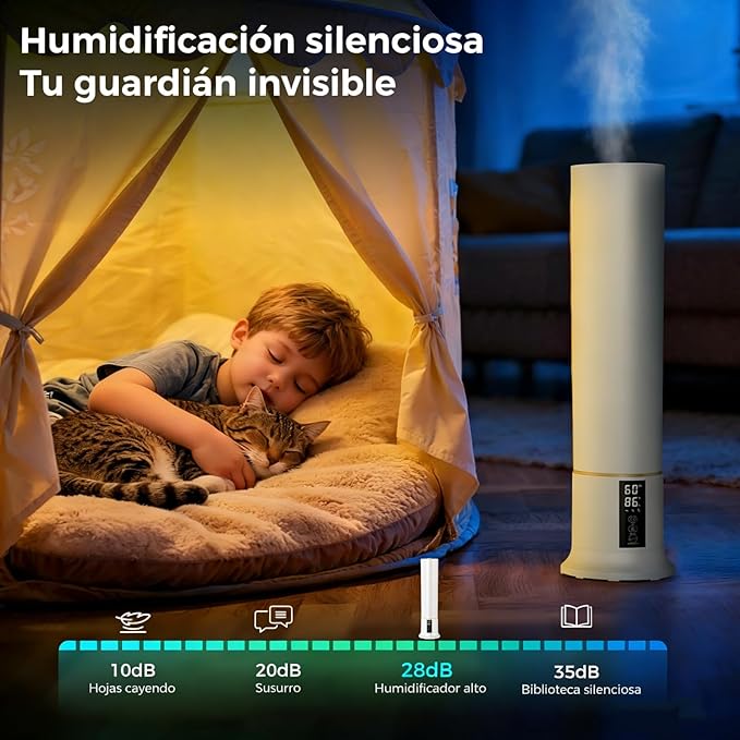 Humidifier Large Room,2.4Gal Cool Mist Humidifiers for Bedroom 9L High Capacity 24dB Quiet Air Humificador fit Removable Water Tank 360° Adjustable, Top Fill & Easy Clean with Remote Control