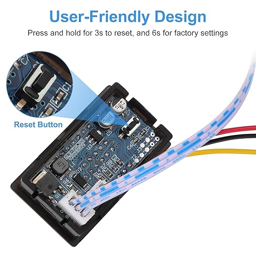 Linkstyle DC 5V-100V & 100A Digital Amp Voltage Meter, Dual Display Current Voltage Meter Gauge with Hall Effect Sensor Transformer