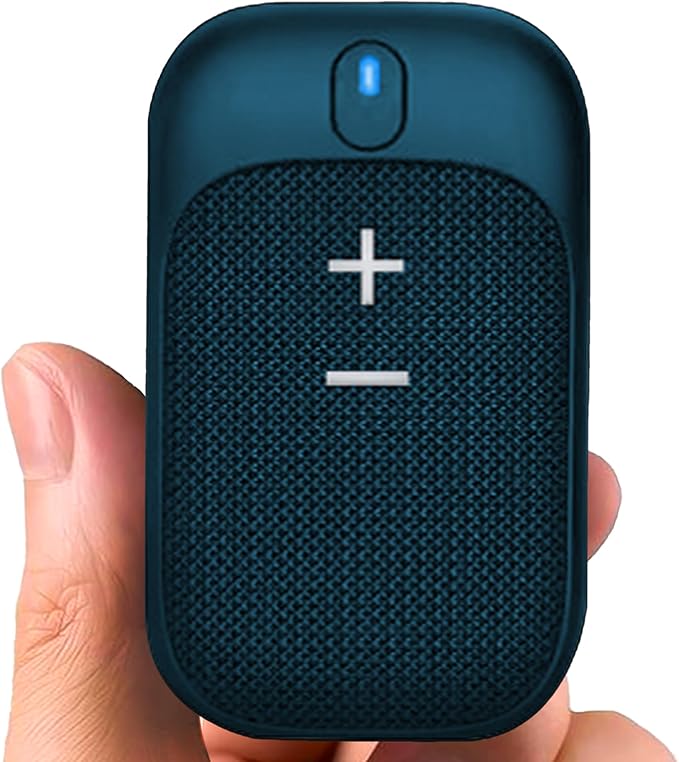 MINUS EQUALS PLUS - = + Golf Speaker/Wireless Wearable Bluetooth Speaker/Portable/Clip on/Up to 18hrs of Battery Life/Built-in Mic for Hands-Free Music and Calls/Water Resistant/Modern Design (Blue)