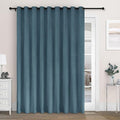 Macochico Extra Wide 100% Blackout Chenille Curtains 100" Wx102 L Thermal Curtains for Sliding Door Room Divider Living Room Bedroom Hotel Teal Blue Blackout Curtains Grommet with Tieback 1 Panel
