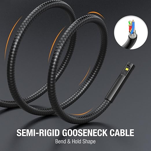 Teslong Inspection Camera, Dual Lens Borescope Camera with Light, NTS300 5" IPS Industrial Endoscope, 1080P Waterproof Flexible Mechanic Fiber Optic Snake Scope Cam for Wall Automotive Engine (16.5FT)