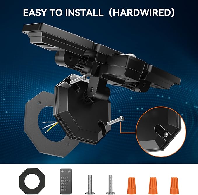 PURICH LED Security Lights Motion Sensor Outdoor Lights, 5000K Daylight, IP65 Waterproof, Dusk to Dawn, 3-Head Motion Detected Flood Light for Garage, Yard, Porch