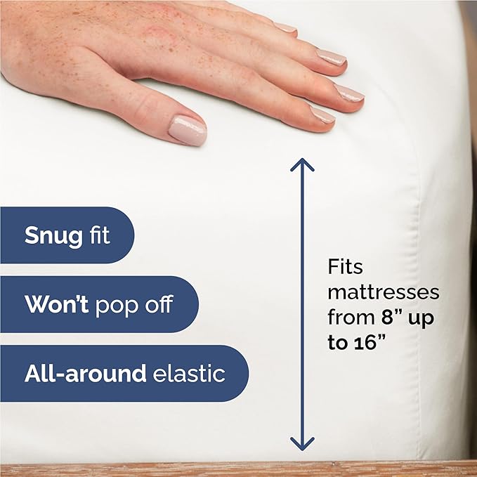 Twin XL 4 Piece Sheet Set - Cooling & Breathable - Hotel Luxury Bedding, Includes Fitted Sheet for Women, Men, Kids & Teens - 1 Flat, 1 Fitted Sheet, 2 Pillowcases w/Deep Pockets - Antique White