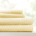 Linen Market Patterned Microfiber Twin Sheet Set 3 Piece – Oeko-TEX Certified Ultra Soft & Wrinkle-Free - 16" Deep Pocket Sheets - Easy Care Twin Size - Honeycomb Yellow