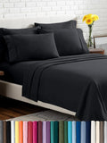 Bare Home Hotel Luxury Twin XL Sheet Set, Extra Soft - 4 Piece Set - Deep Pockets - Easy Fit - Cooling & Breathable - Wrinkle, Fade, Stain Resistant - Includes 2 Pillowcases (Twin XL, Black)