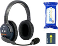 Eartec Ultralite PRO16-DR Dual Ear Add-On or Replacement Remote Headset, PRO16 Version only, Full Duplex Wireless Communication, Includes Rechargeable Battery and SolidSignal Cleaning Wipes