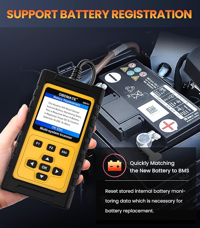 OBDMATE OBD2 Scanner for Toyota/Lexus/Scion, OM701 All Systems Diagnostic Tool with 15+ Resets (Oil/ETC/EPB/ABS/SAS/BAT Register...), Full OBDII Functions Read&Erase Fault Codes, Free Software Update