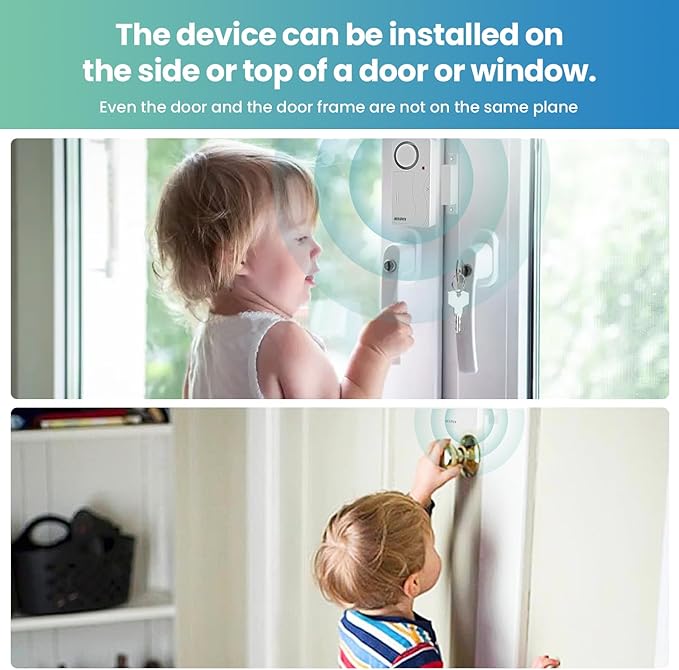 HENDUN Door Alarms When Opened with Remote, Door Bells Chimes, Door Security Sensor (2pack All Batteries Included)