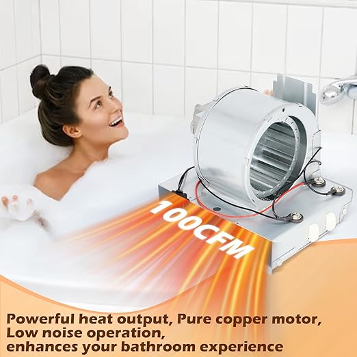 S97017648 Heater Motor Assembly Compatible with Broan Nutone 9965F, 605RP, 660RP, 665RF, 665RP, 665RSP, 9065-R02 Bathroom Fan Motor Replacement for Nu-Tone Heater
