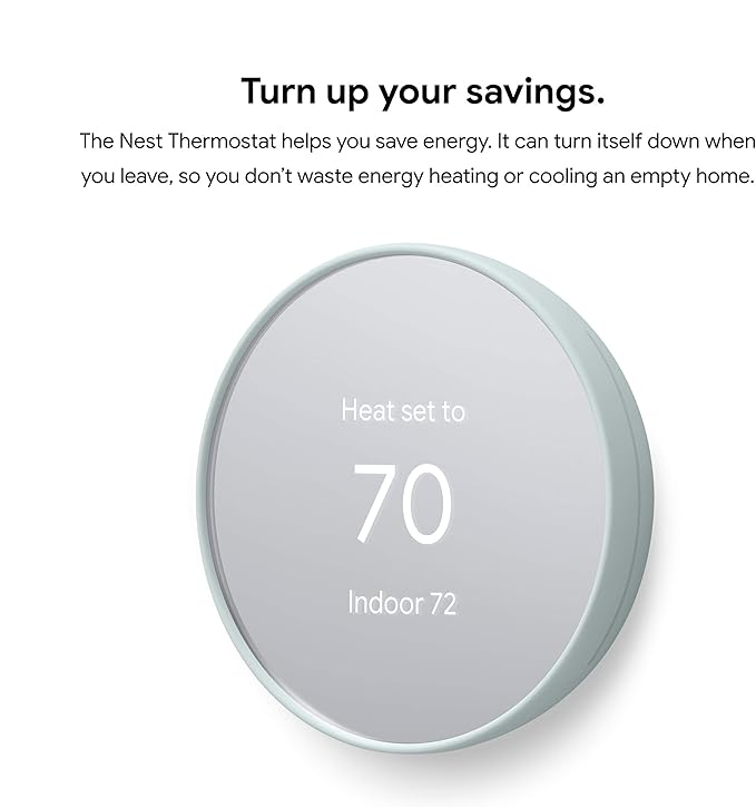 Google Nest Thermostat - Smart Thermostat for Home - Programmable Wifi Thermostat - Fog