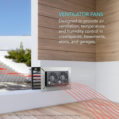 AC Infinity AIRTITAN S3, Ventilation Fan 6" with Speed Controller, IP-55 Rated for Crawl Space, Basement, Garage, Attic, Shed, Hydroponics, Grow Tents