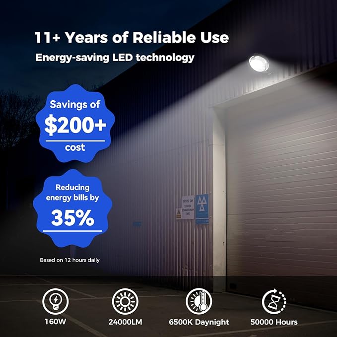 AIKVSXER LED Barn Lights 160W 24000LM Yard Area Light Dusk to Dawn Outdoor Lighting 6500K Security Flood Light IP66 Waterproof for Garden Garages Street Warehouse Farmhouse 8 Pack