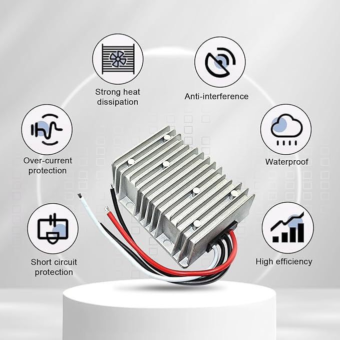 12V to 24V DC Step Up Converter Boost Converter 25A 480W Voltage Regulator Waterproof Power Adapter for Golf Cart Club Car LED Light