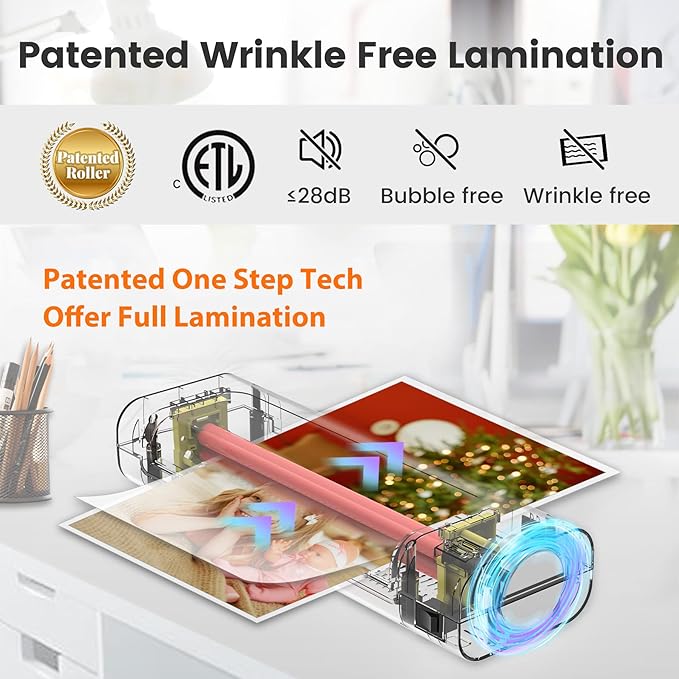 VidaTeco Laminator Machine 9-inch Thermal Cold Laminator with Laminating Sheets 20 pcs,Laminating Machine with 2-Min Faster Preheat,Personal Lamination with Patented Roller for Teacher(Black)