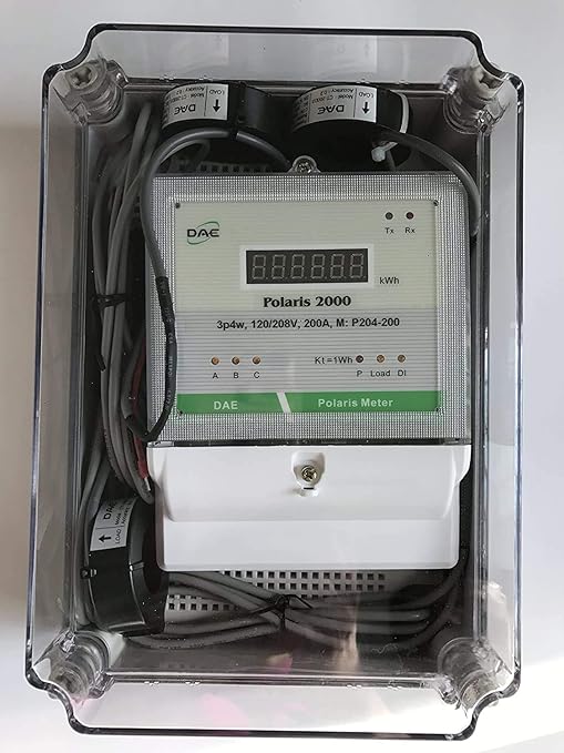 DAE P204-600 KIT, 600A, UL kWh Smart Submeter, 3 Phase, 120/208V, 3 Split CTs (Inner Dia. 1.38 in)
