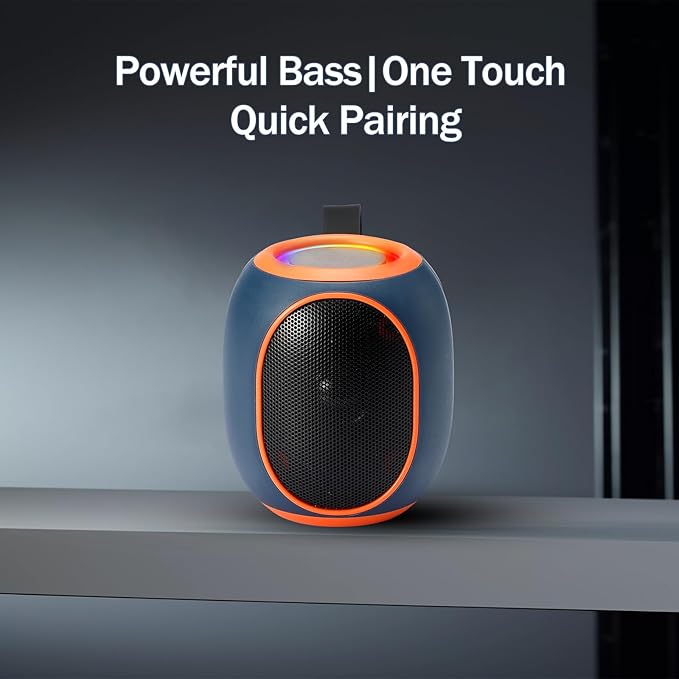 Portable Bluetooth Speaker – 8W HD audio quality, TWS stereo pairing, LED light show, compact and portable, suitable for outdoor use, can be used in cars, travel and parties, a cool teen gift(Blue)