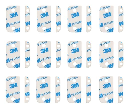 Adhesive Replacement Strips for Ring Contact Sensor 2nd Gen - Pre-Cut Double-Sided Tape 12-Pack (12Sensor&12Magnet Pads), No Cutting Needed, Secure Mounting for Door/Window Alarm Systems (12 Pack)