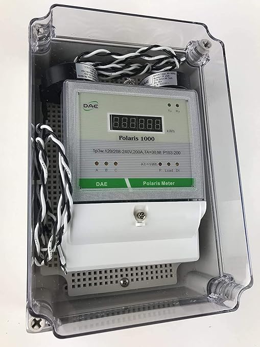 DAE P103-200 KIT, UL, kWh Smart Submeter Polaris 1000, 1 Phase 3 Wire (2 hot Wire, 1 Neutral), 200A, 120/240v, 2 Split Core CTs