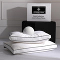 Feather Down Pillows Standard Size Set of 2 with Gusset, Luxury Hotel Collection Bed Pillow 2 Pack, Down Surrounded Gusseted Pillows for Sleeping, Firm for Side, Back Sleepers 20x26 in.