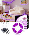 Aalnfe Purple Led Lights Strip for Bedroom Indoor Rope Lights Black Pagage Led Light Strip Kit Easy DIY Cuttable Tape Lights for Room Bathroom Living Room Kitchen Ceiling Wall Vanity Mirror Decor