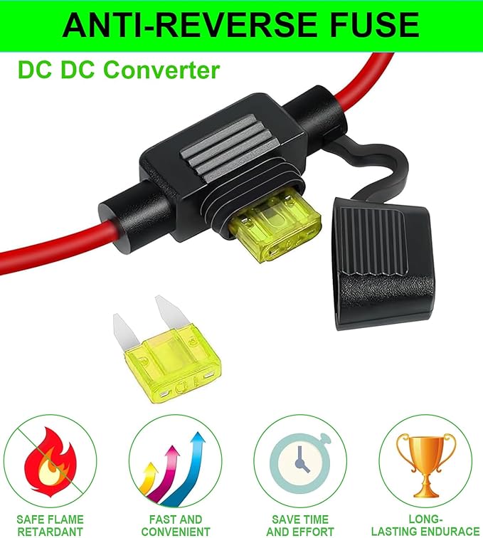 EAGWELL 48V to 12V Converter 10A 120W Golf Cart 48V 36V to 12V Converter Voltage Regulator Reducer Transformer with Fuse Power Supply for Golf Carts Scooters RVs Boats