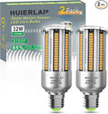 Radar Motion Sensor LED Light Bulbs, 32W Warm White 2700K 4000LM (300 Watt Equivalent) Auto Motion Detector Activated Dusk to Dawn Light for Stairway, Hallway, Porch, Garage, Driveway, Patio, 2 Pack