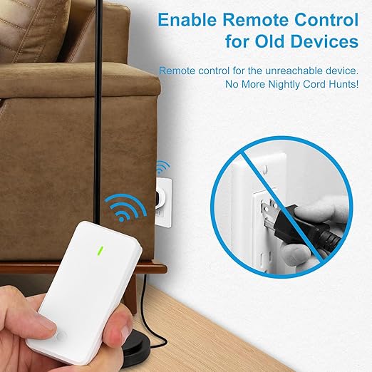 Greencycle Wireless Remote Control Outlet Plug Switch Kit,Remote Light Switches,On Off Outlet Switch for Lights,Lamps,Fans,300ft Long Range,No Wiring,15A 1500W,for Household Appliance,1SW+2Outlets