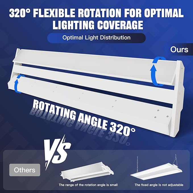 JTT LED Linear High Bay Light 300/240/200W,3FT 45000LM Linear Shop Light Commercial 120-277V,4000/5000K High Bay Lights Shop Workshop Store Commercial Supermarket Warehouse Basement,2-Pack ETL