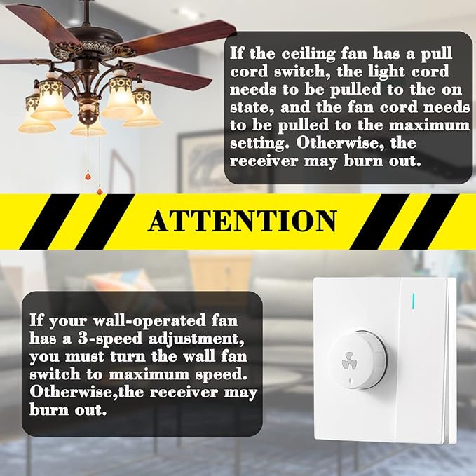 Universal Ceiling Fan Remote Control Kit Dimmable, Replacement for Hampton Bay, Hunter,Allen+Roth Kichler, FAN-28R L3HFAN35T1 FAN-35T1 L3HFAN35T FAN-35T KUJCE9603 UC7202T CHQ7202T