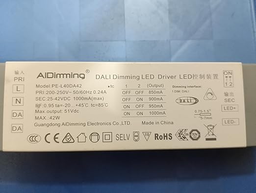 LED DALI Driver PRI:200-250V,1000mA 42W Dimming Control Module, Professional Electronic Lighting Component