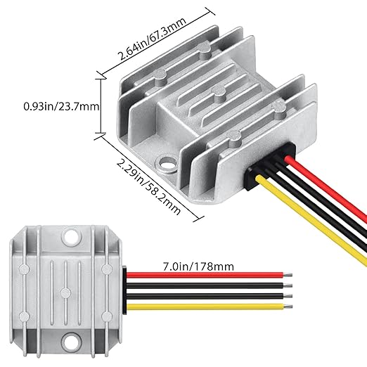 LeMotech DC 8-40v to 12v Converter 3A 36W Step Down Converter Voltage Reducer IP68 Waterproof Transformer for Golf Cart Truck Boat Vehicle