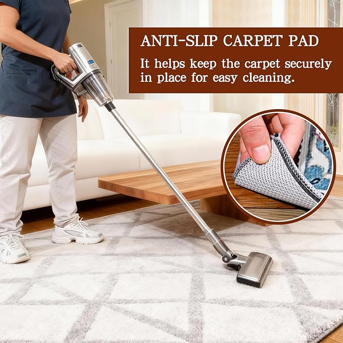 Rug Pad Waterproof Non-Slip 4x6 ft, 1/8" Thick Felt Cushion Pad for Area Rugs – Protects Hardwood, Tile & Laminate Floors – Keeps Rugs Flat & Secure