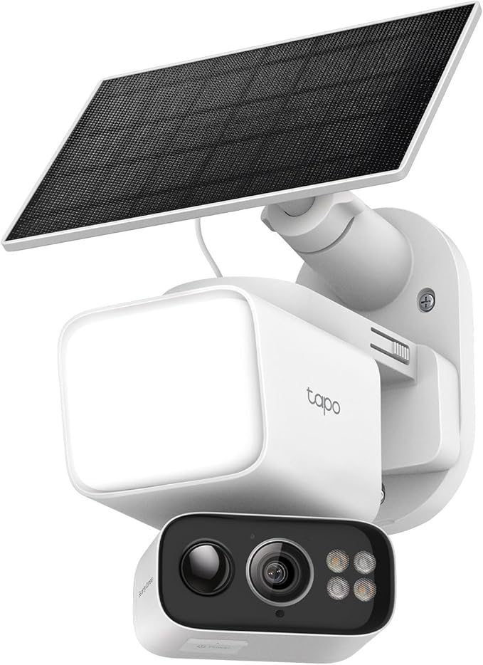 Tapo 2K Dimmable Floodlight Security Camera Outdoor Wireless w/Solar Panel, Pan/Tilt, 360º AI Tracking, Free Person/Vehicle Detection, Works w/Alexa and Google Assistant, SD/Cloud, C615F KIT