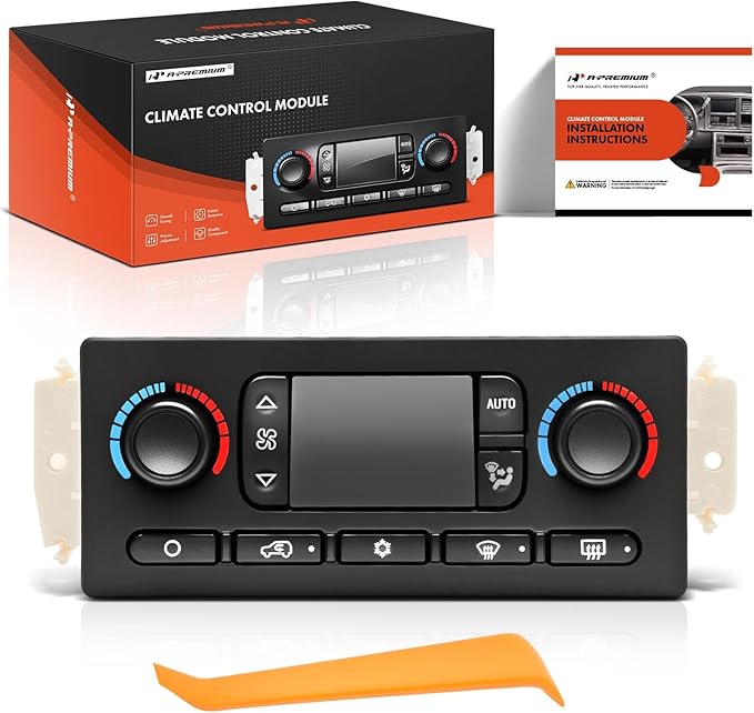 A-Premium Automatic Climate Control Module A/C & Heater Control Panel Compatible with Chevy, GMC & Cadillac - 2003 2004 Silverado, Sierra 1500/2500, Tahoe, Avalanche, Yukon - with Rear Window Defogger